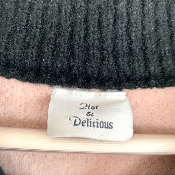 Dusty Rose Pink Varsity Long Knit Cardigan Sweater Coat - Picture 7 of 10